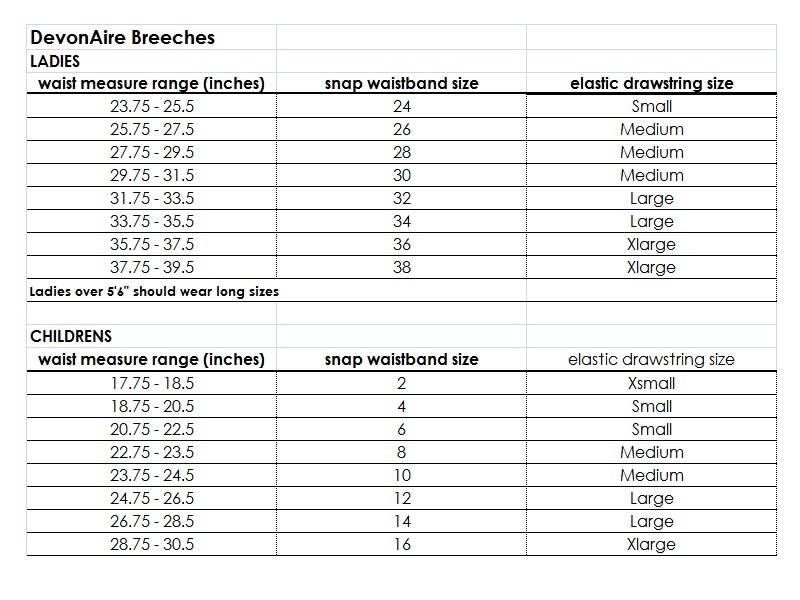 Size Chart